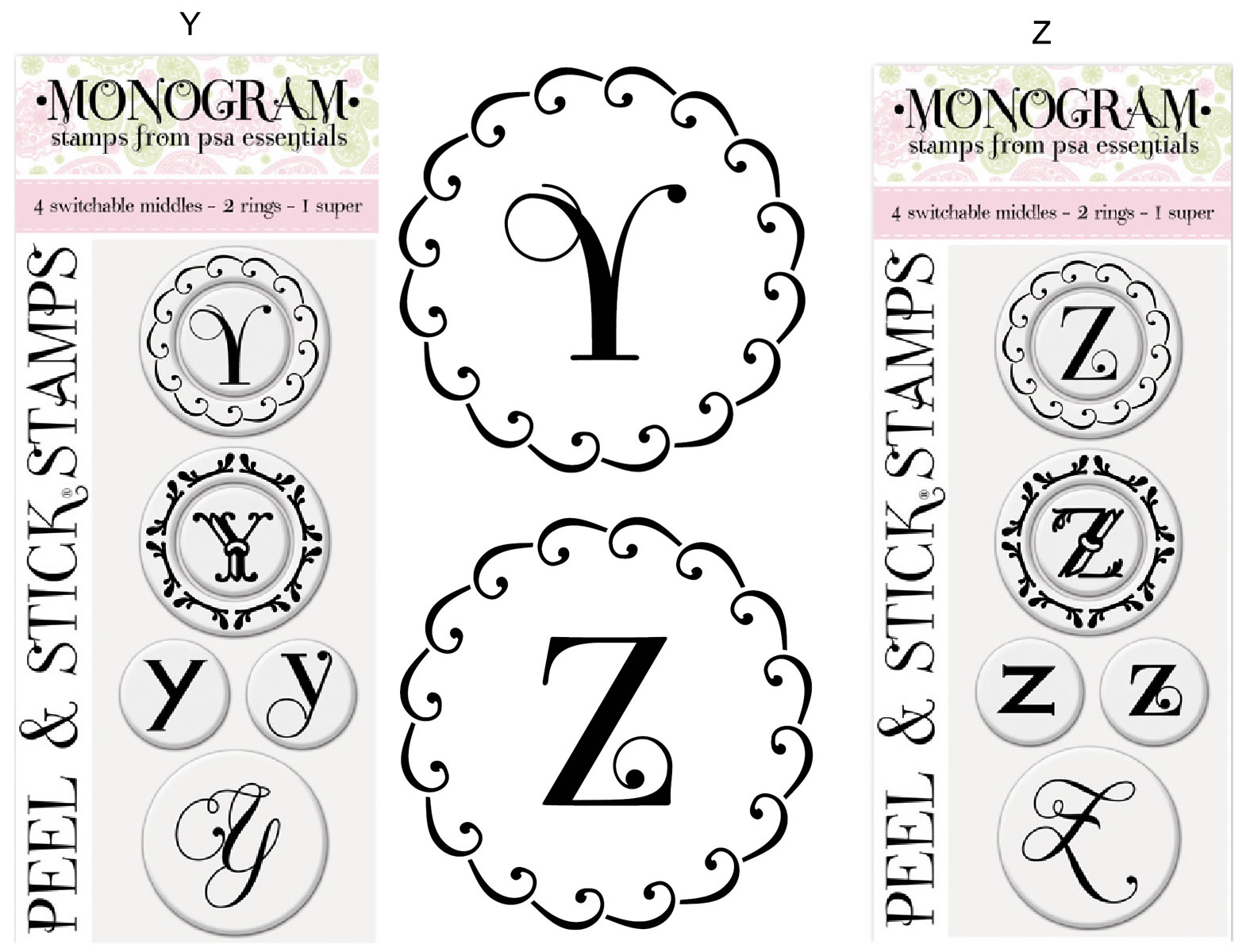 Monograms Y and Z