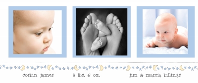 Triple Photo Blue Stars with Yellow Moons by Putnam House - Discounted