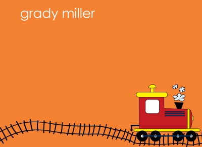 Orange with Red Train Notecard by Putnam House - Discounted