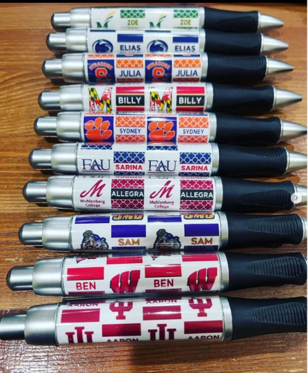 College themed ball point pen personalized, any school!